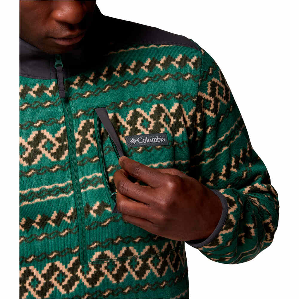 Columbia forro polar hombre Sweater Weather Printed Half Zip II vista detalle