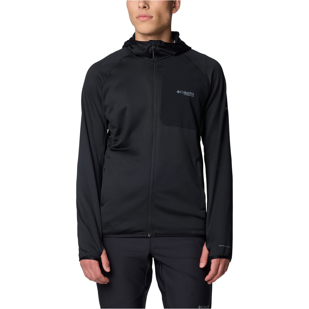 Columbia forro polar hombre Triple Canyon Grid Fleece Hooded FZ II vista frontal