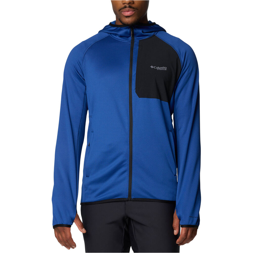 Columbia forro polar hombre Triple Canyon Grid Fleece Hooded FZ II vista frontal