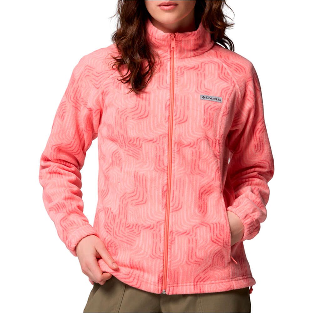 Columbia forro polar mujer Benton Springs Printed Full Zip vista frontal