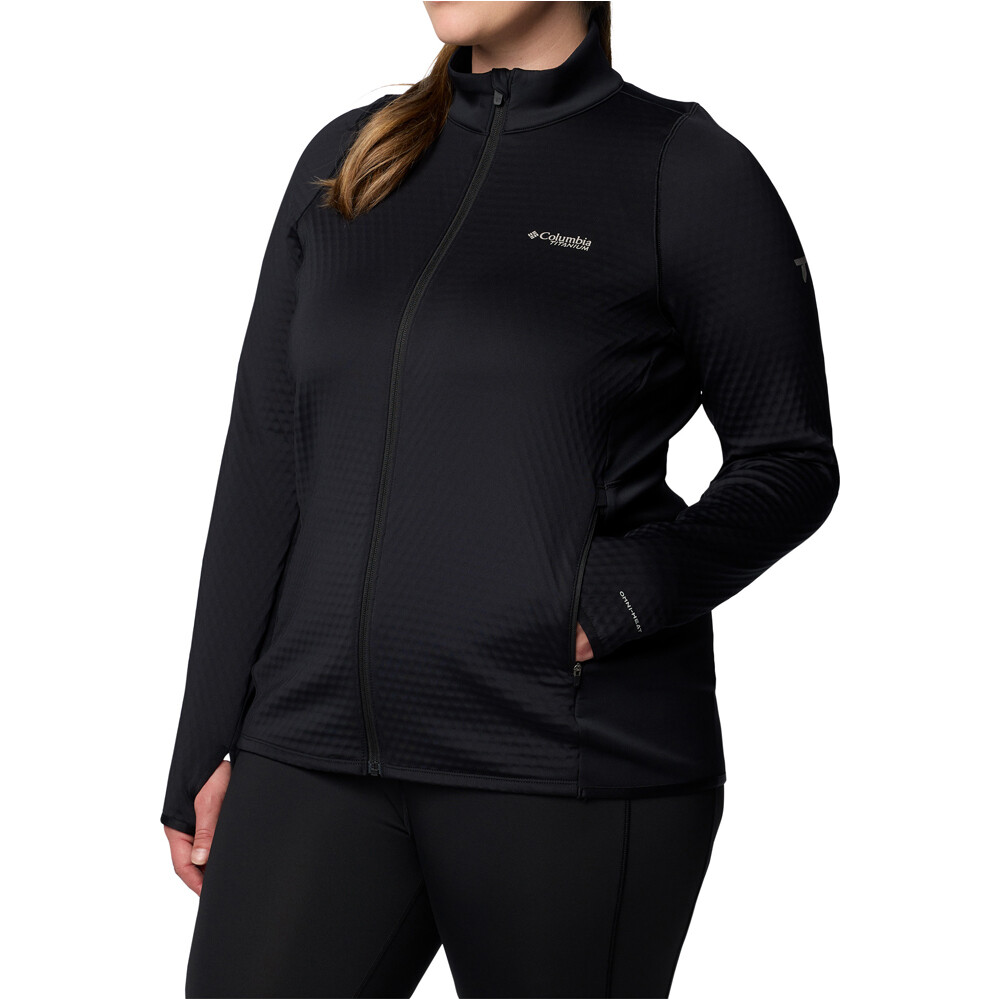 Columbia forro polar mujer Crystal Leaf Omni-Heat Helix FZ vista detalle