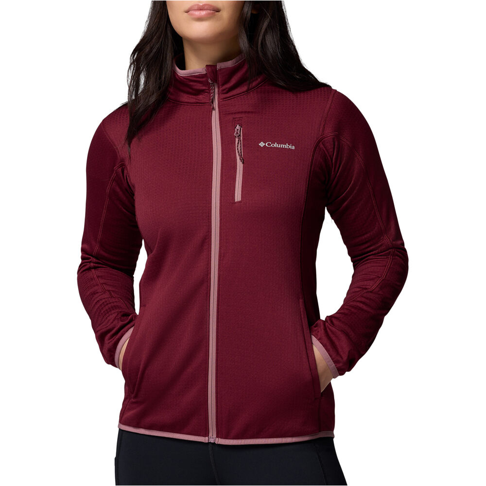 Columbia forro polar mujer Essential Hike Grid Fleece Full Zip vista frontal