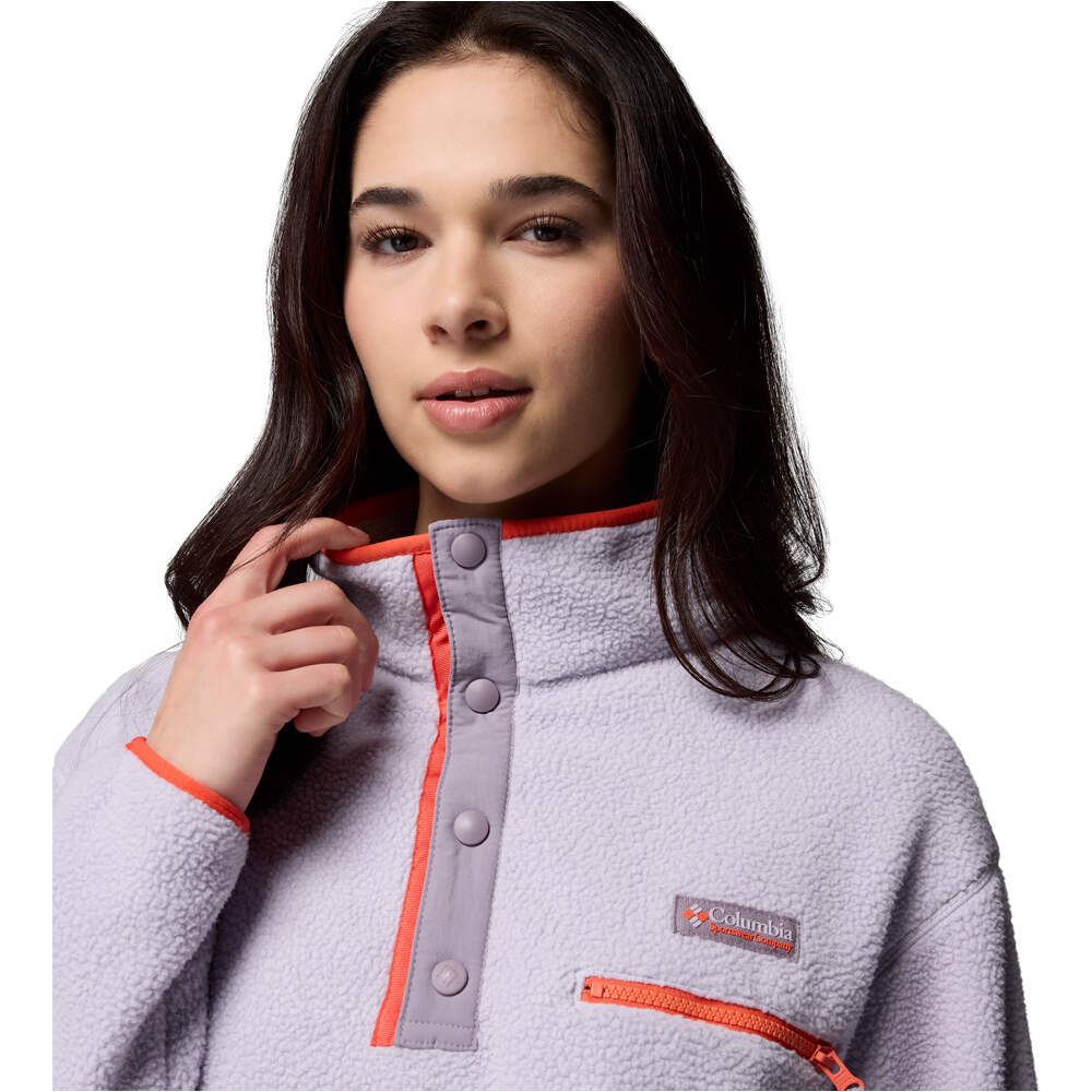 Columbia forro polar mujer Helvetia II Cropped Half Snap Fleece vista detalle