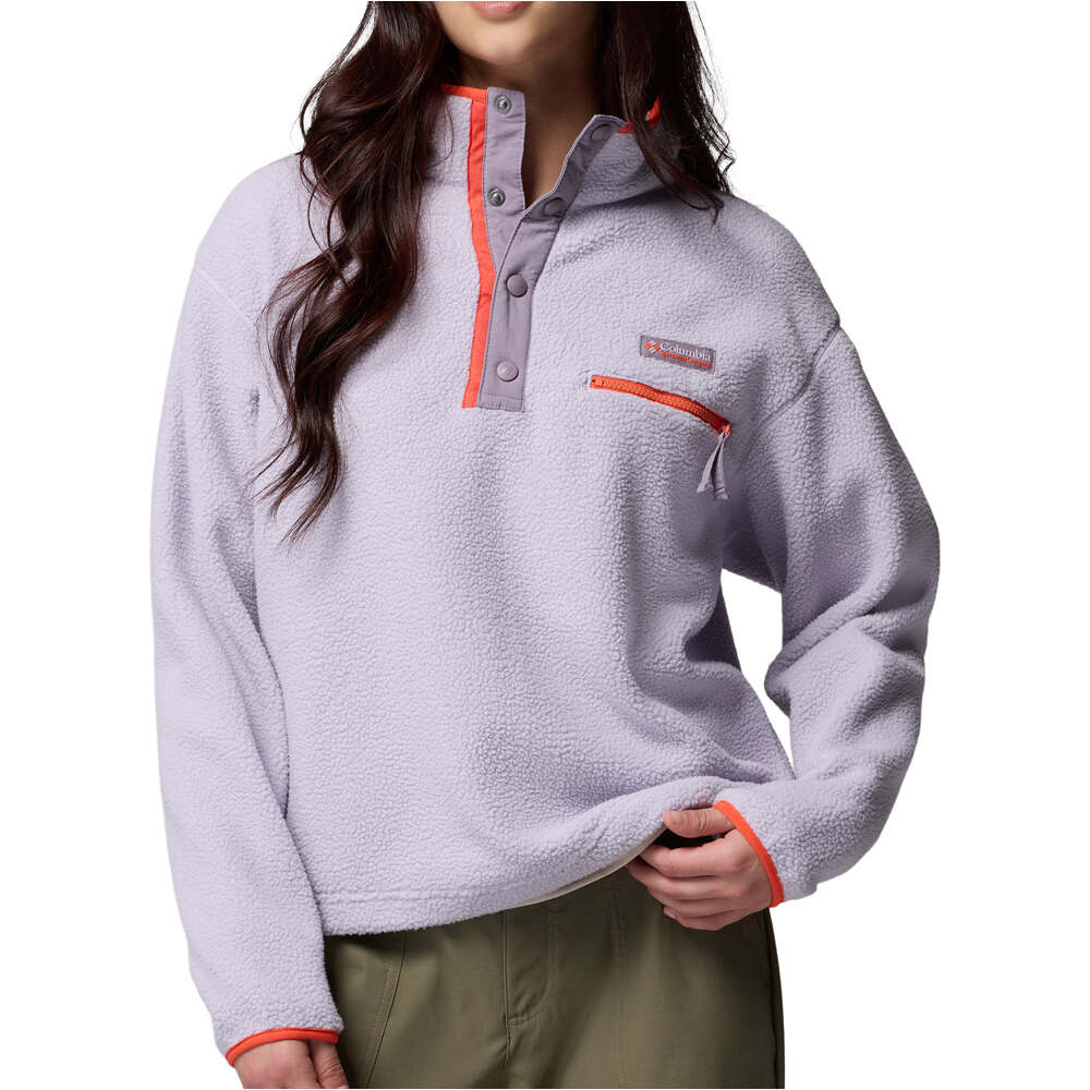 Columbia forro polar mujer Helvetia II Cropped Half Snap Fleece vista frontal