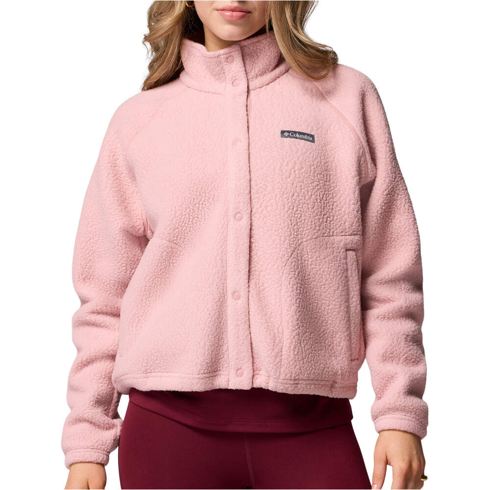 Columbia forro polar mujer Jasper Ridge Pebbled Fleece Full Snap vista frontal