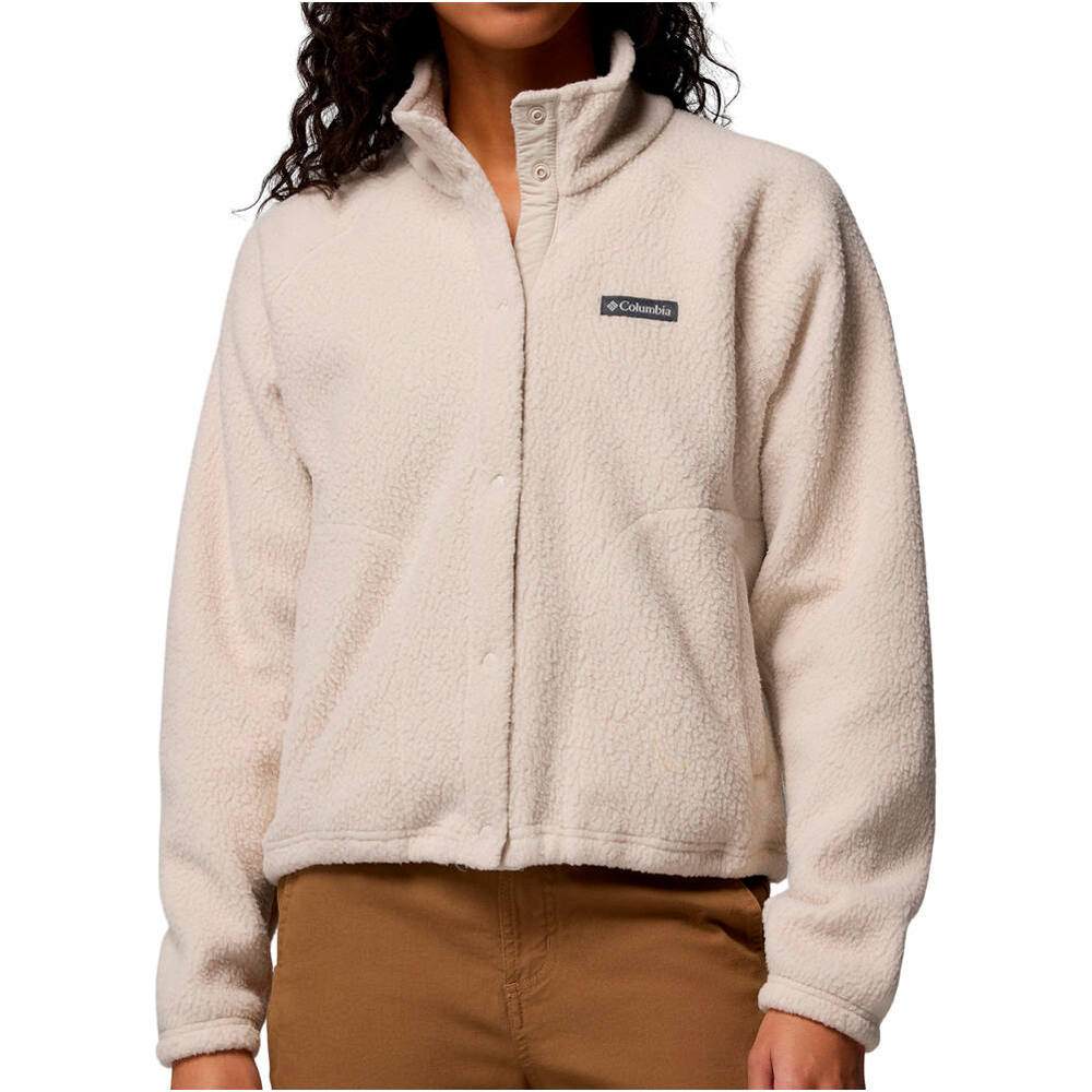 Columbia forro polar mujer Jasper Ridge Pebbled Fleece Full Snap vista frontal