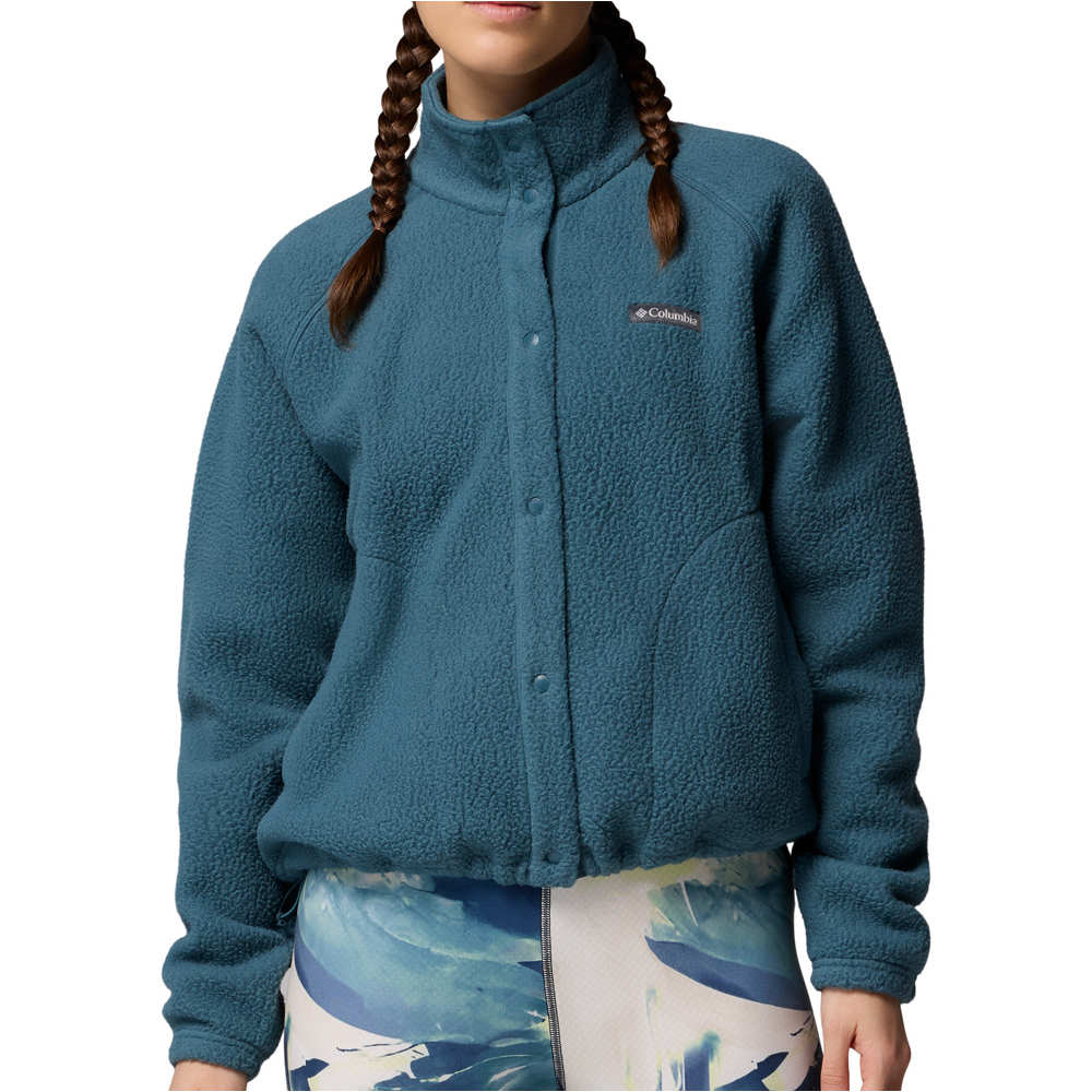 Columbia forro polar mujer Jasper Ridge Pebbled Fleece Full Snap vista frontal