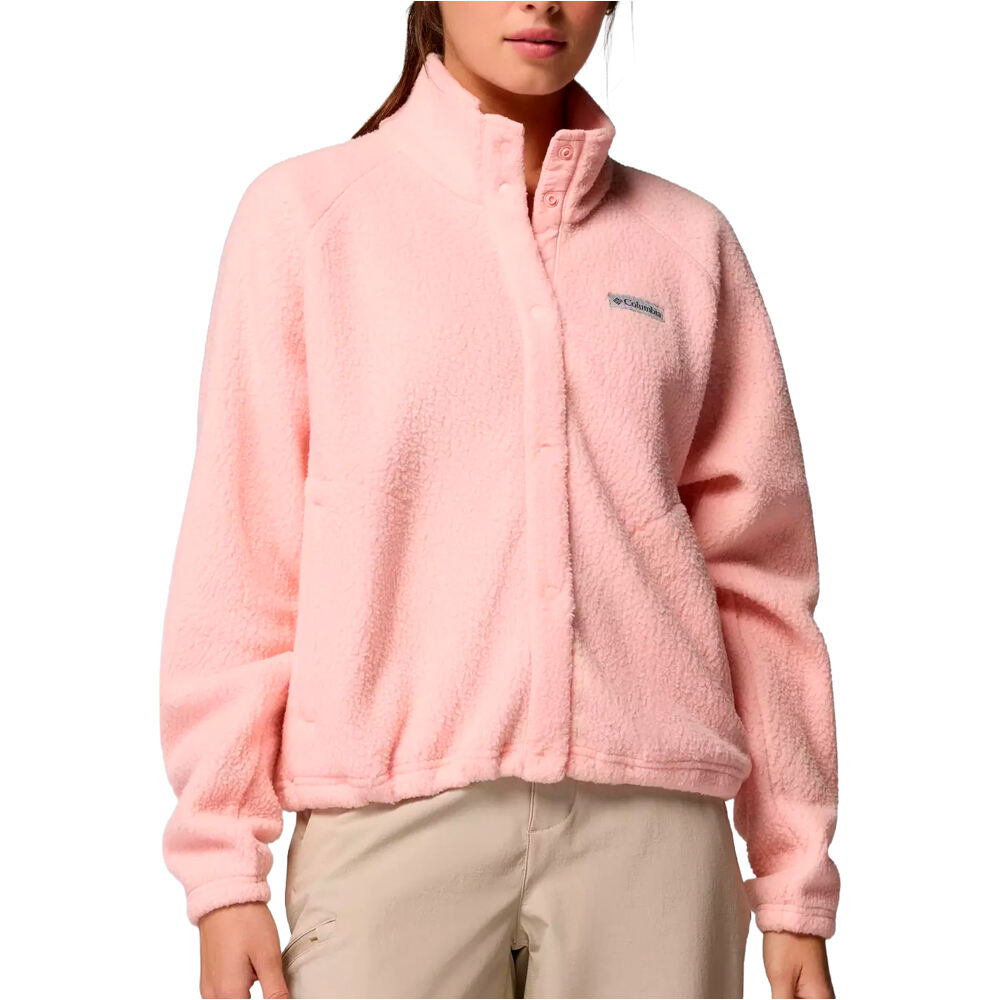 Columbia forro polar mujer Jasper Ridge Pebbled Fleece Full Snap vista frontal