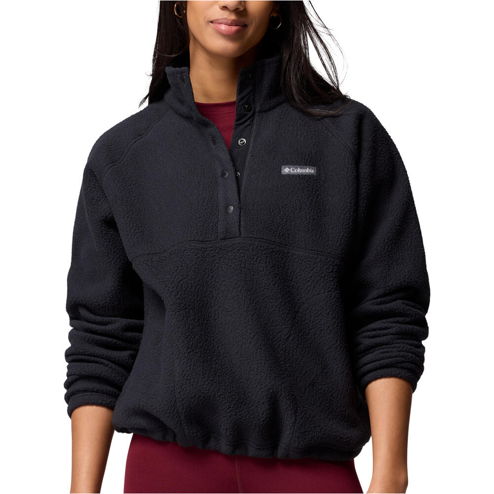 Columbia forro polar mujer Jasper Ridge Pebbled Fleece Half Snap vista frontal