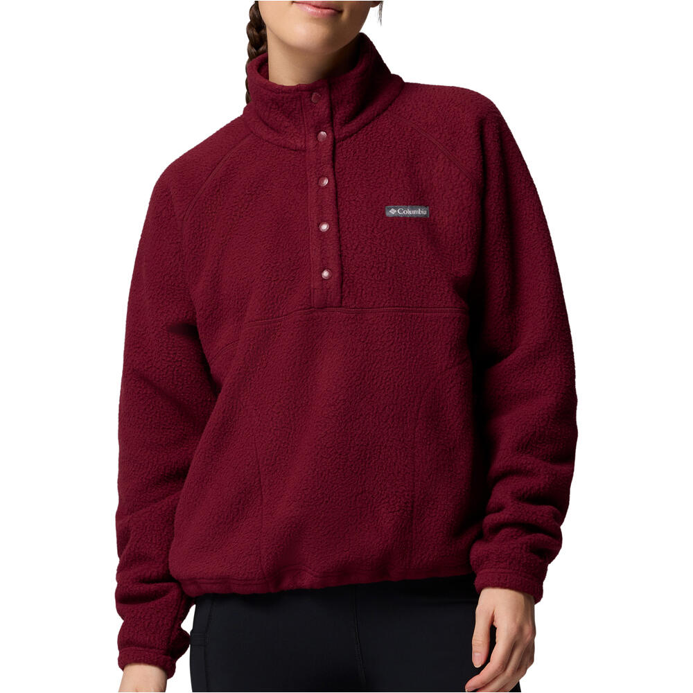 Columbia forro polar mujer Jasper Ridge Pebbled Fleece Half Snap vista frontal