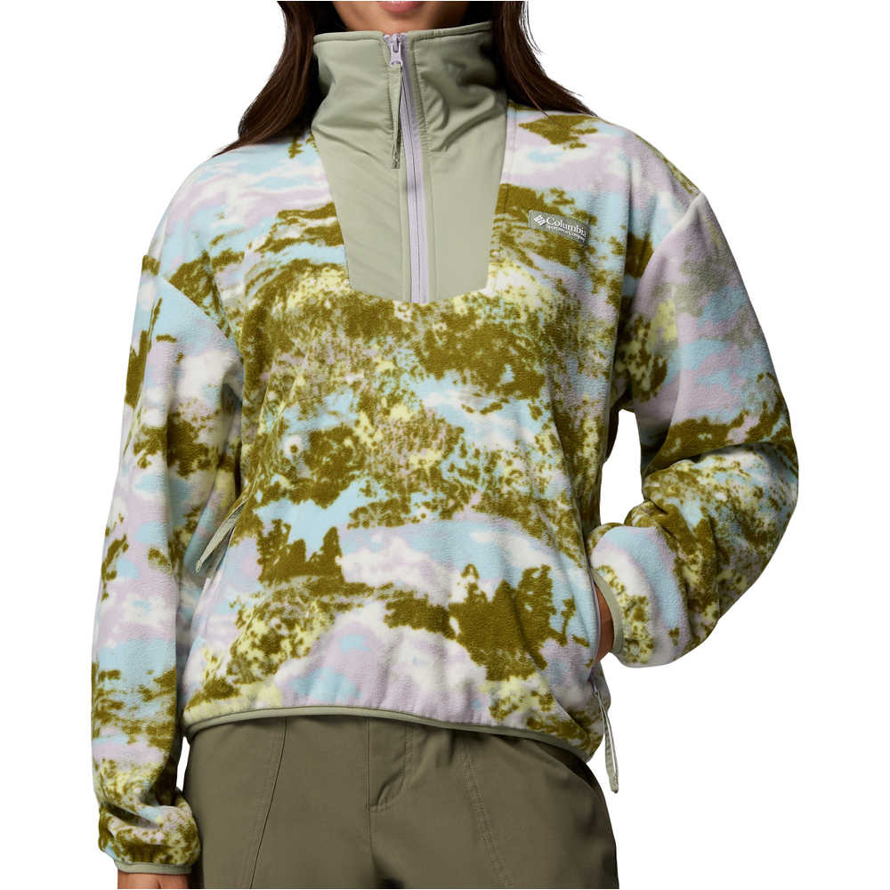 Columbia forro polar mujer Sequoia Grove Printed Half Zip vista frontal