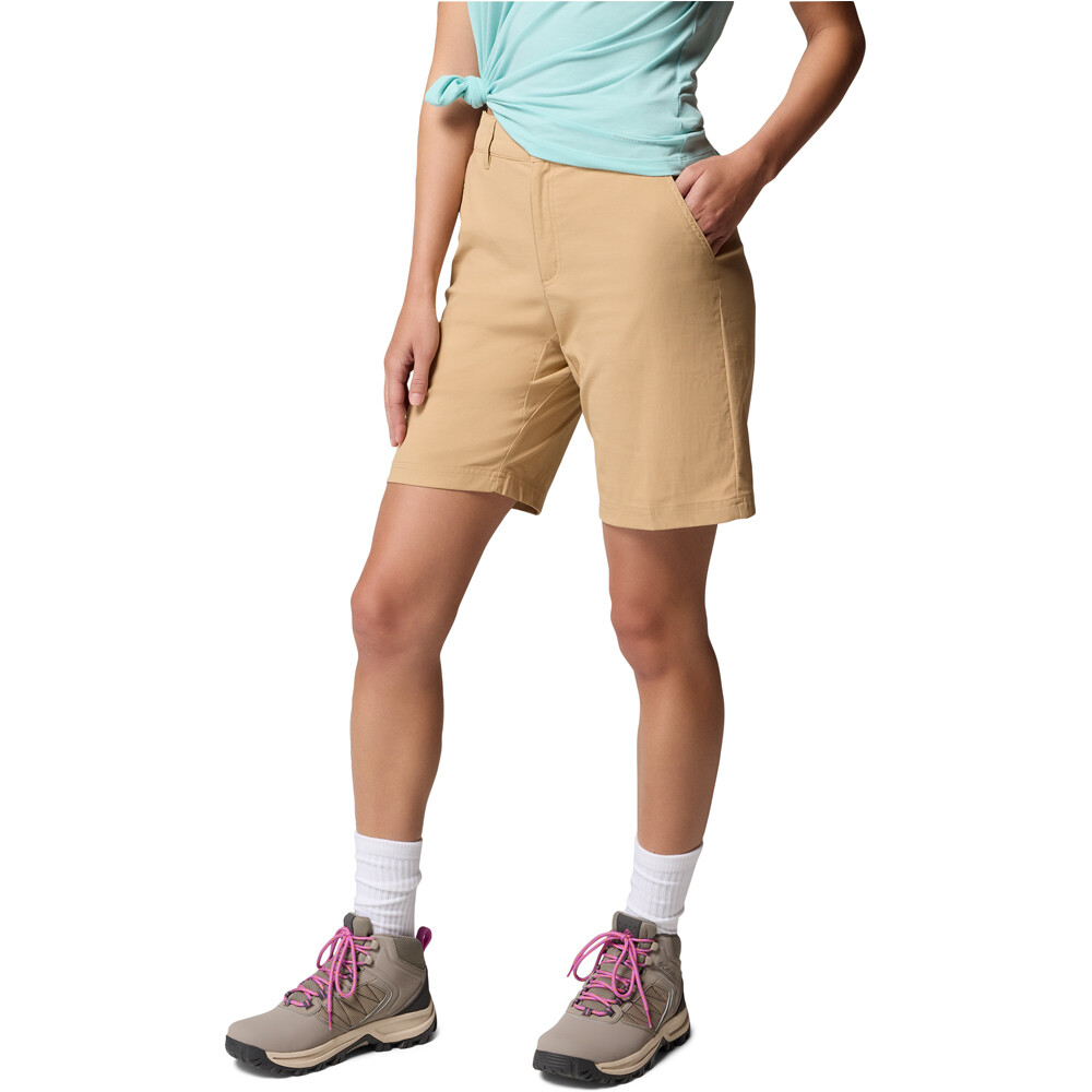 Columbia pantalón corto montaña mujer Leslie Falls Long Short II vista detalle