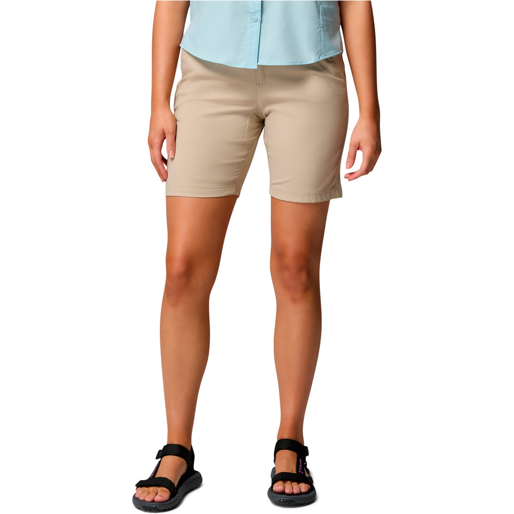 Columbia pantalón corto montaña mujer Leslie Falls  Long Short II vista frontal