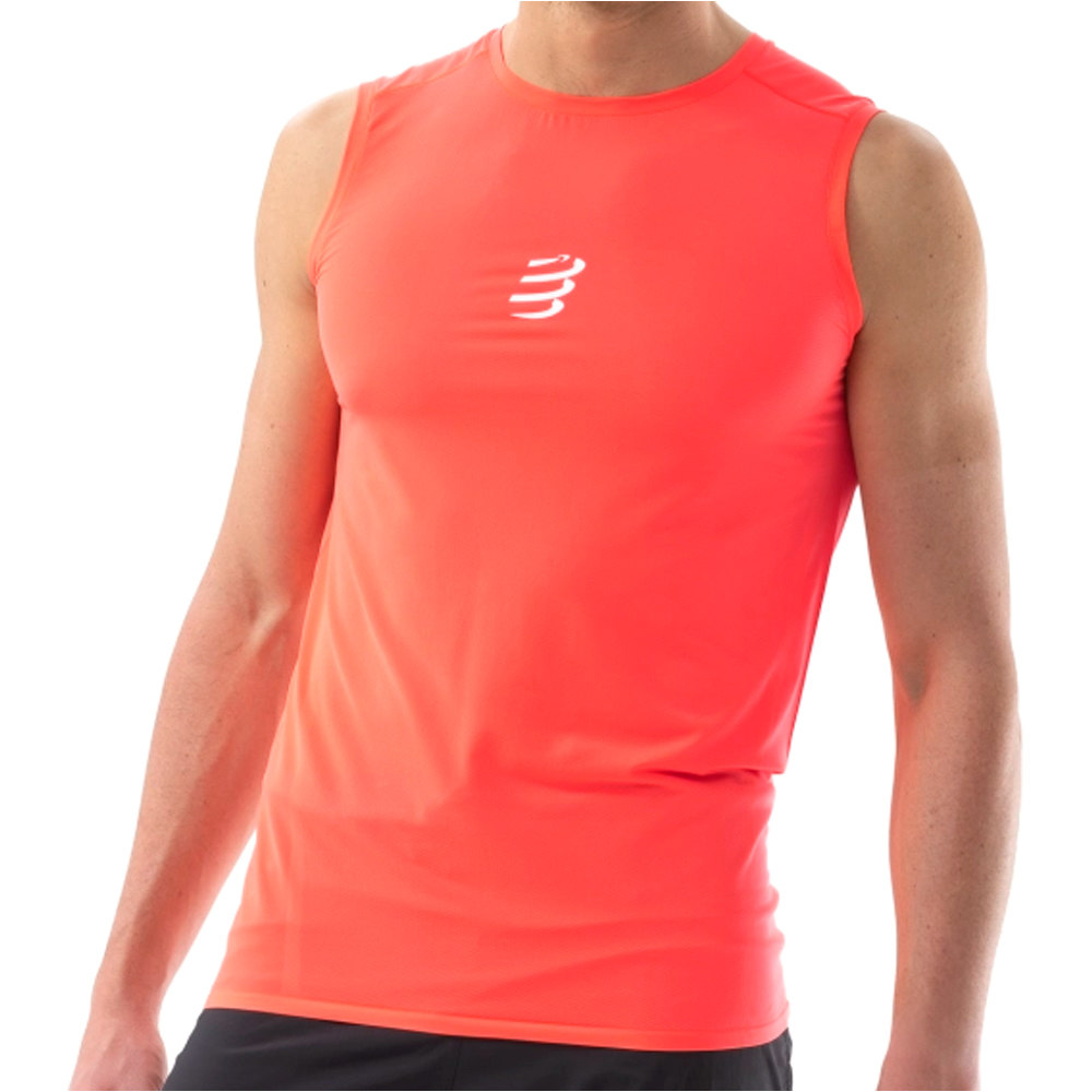 Compressport camisetas trail running tirantes hombre TRAIL RACING TANK M vista frontal
