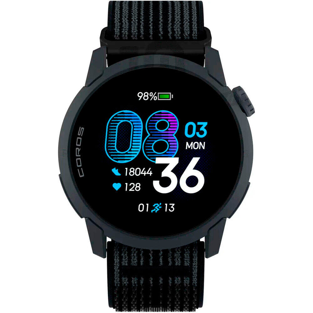Coros pulsómetros con gps RELOJ GPS PACE 4 NYLON vista frontal