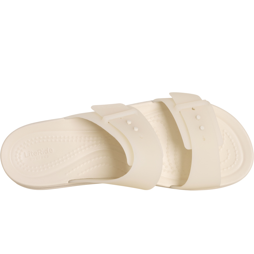 Crocs zueco mujer Brooklyn BuckleFrostedLowWedge W vista superior