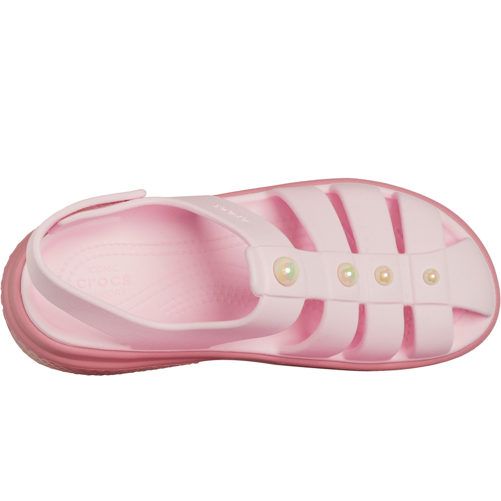 Crocs zueco mujer Stomp Fisherman Pearl Sandal U vista superior