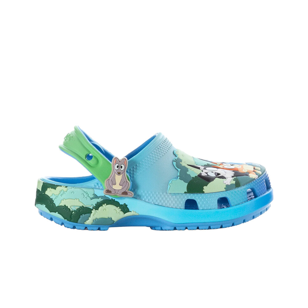 Crocs zueco niño Bluey Multi Classic Clog T lateral exterior