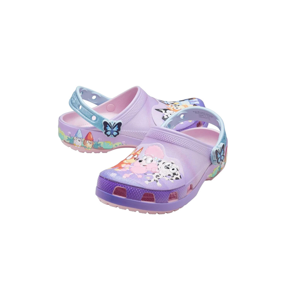 Crocs zueco niño Bluey Multi Pink Classic Clog T lateral interior