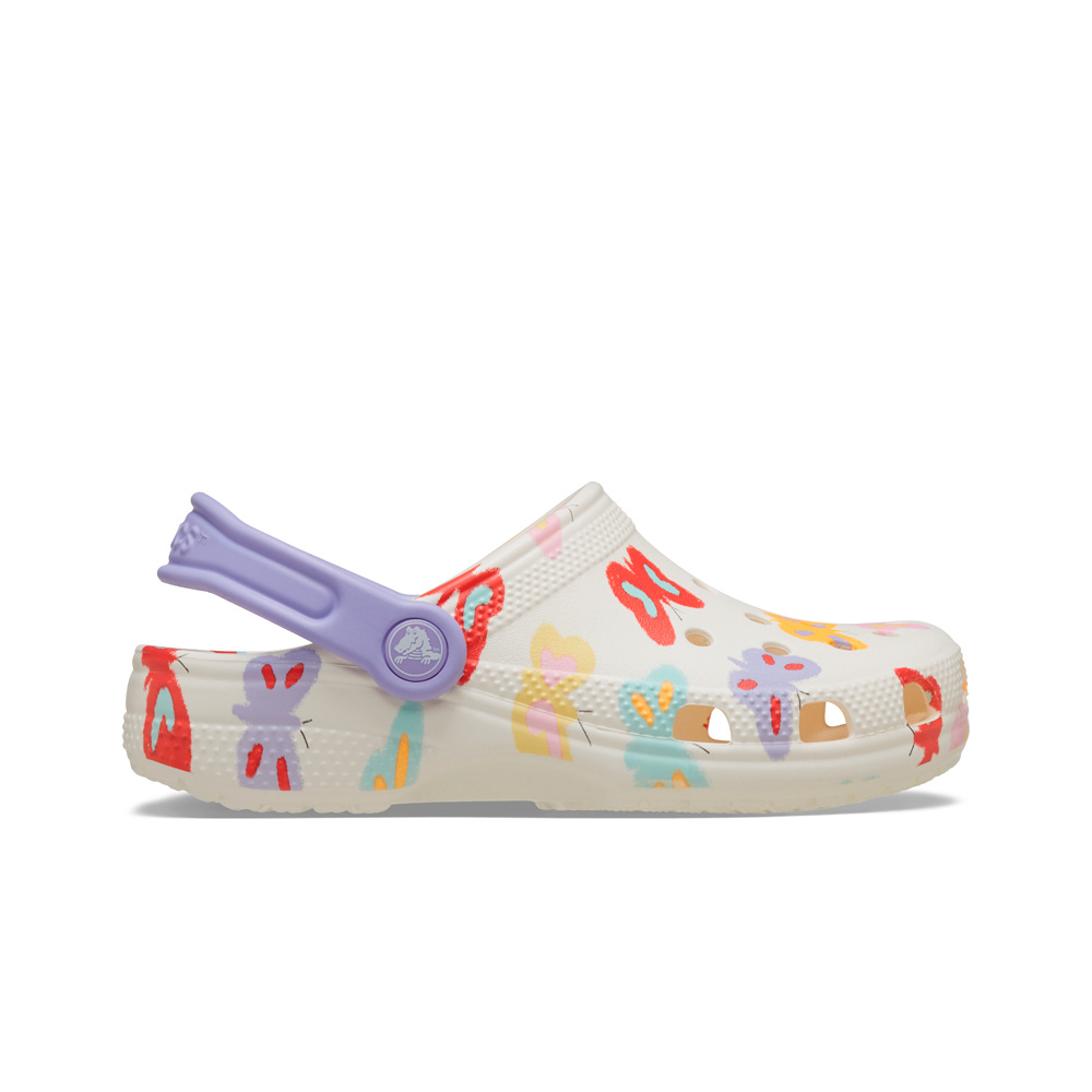 Crocs zueco niño Classic Butterfly Graphic Cg T lateral exterior