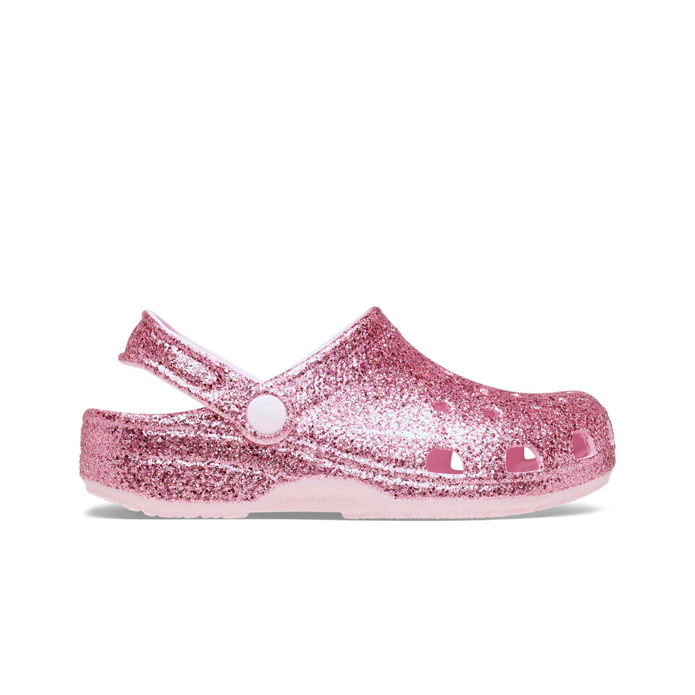 Crocs zueco niño Classic Chunky Glitter Clog K lateral exterior