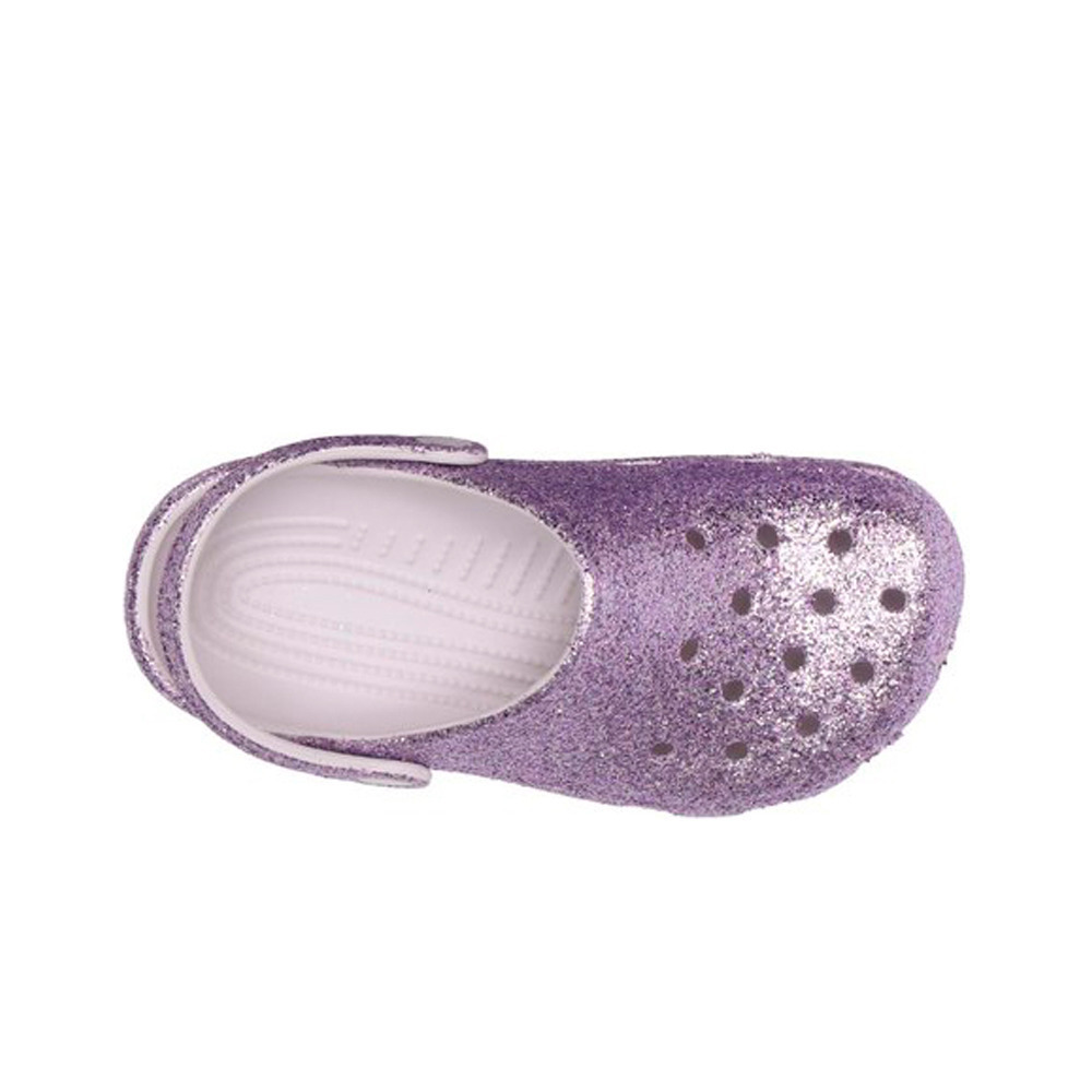 Crocs zueco niño Classic Chunky Glitter Clog K vista superior