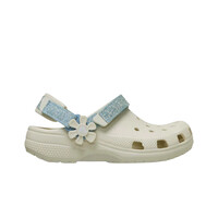 Crocs zueco niño Classic Dnm Flwr Adj Backstrap Clog K lateral exterior