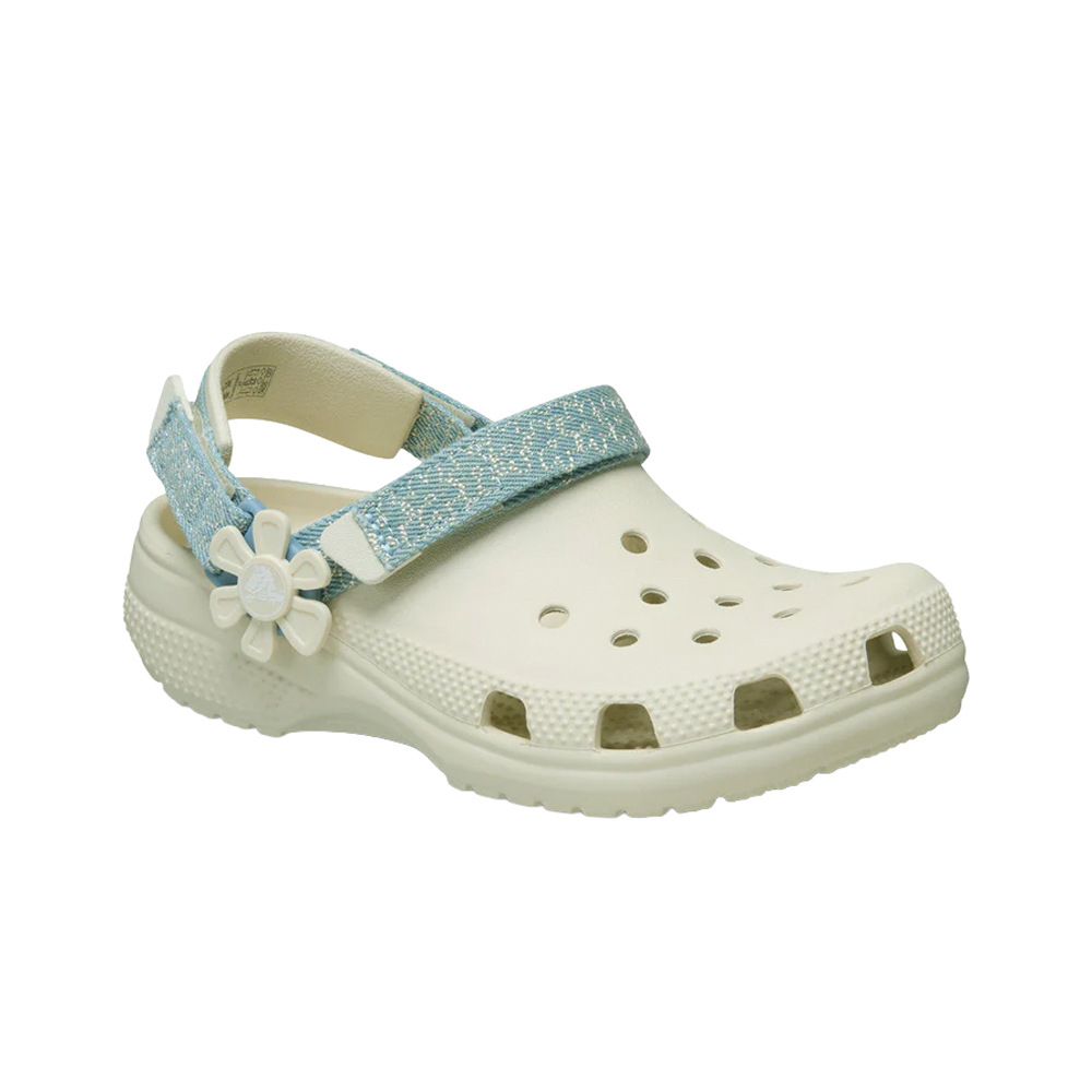 Crocs zueco niño Classic Dnm Flwr Adj Backstrap Clog K lateral interior