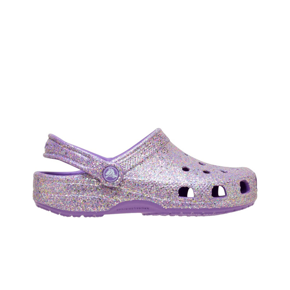 Crocs zueco niño Classic Fantasy Glitter Clog K lateral exterior