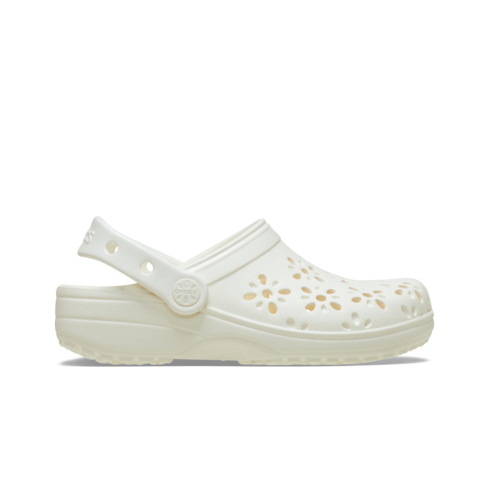 Crocs zueco niño Classic Floral Cut Out Clog K lateral exterior