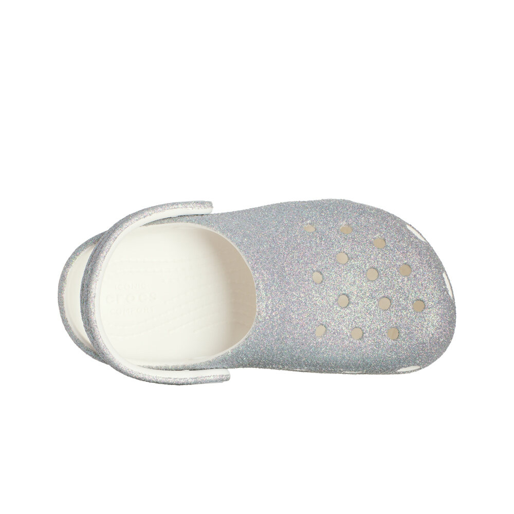 Crocs zueco niño Classic Iridescent Glitter Clog T vista superior