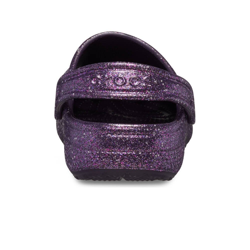 Crocs zueco niño Classic Space Glitter Clog K vista trasera
