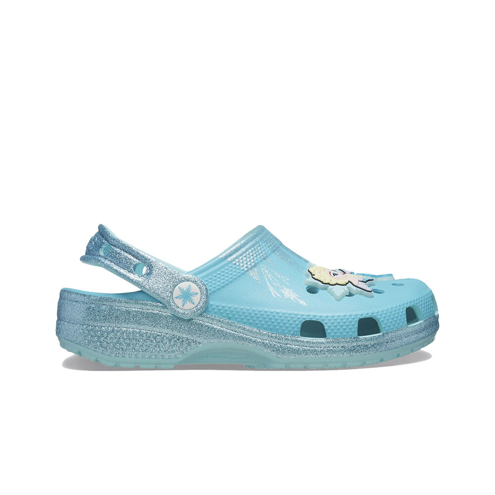Crocs zueco niño Frozen Elsa Classic Clog T lateral exterior