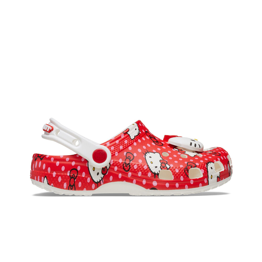 Crocs zueco niño Hello Kitty Red Classic Clog lateral exterior