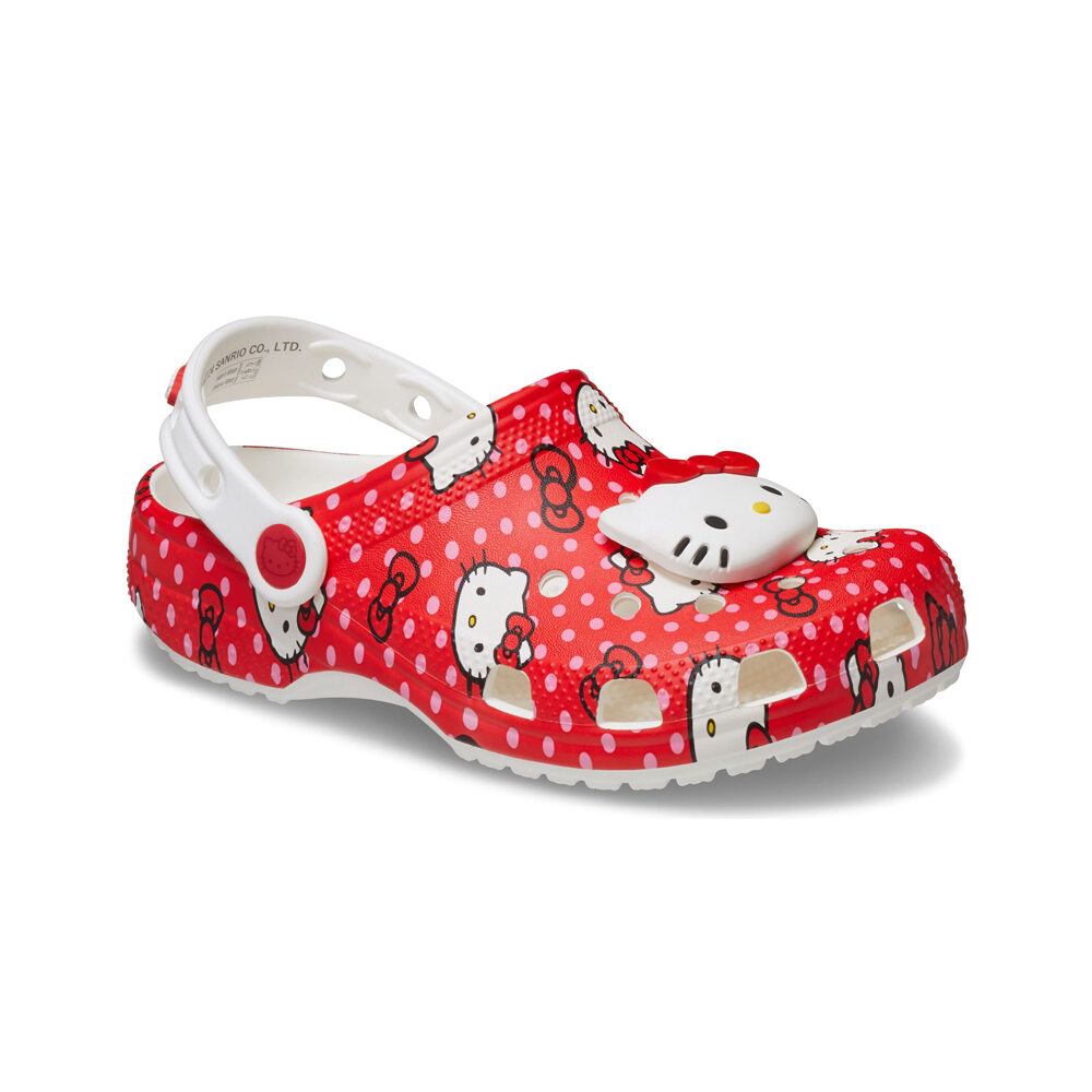 Crocs zueco niño Hello Kitty Red Classic Clog lateral interior