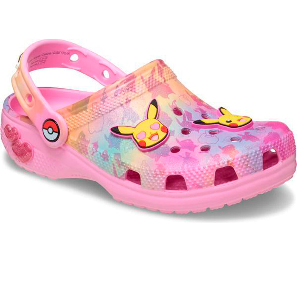 Crocs zueco niño Pikachu Pink Classic Clog K lateral interior