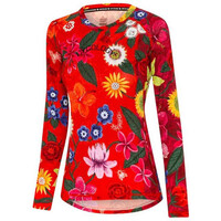 Cycology camiseta ciclismo mujer Aloha Women's Long Sleeve MTB Jersey vista frontal