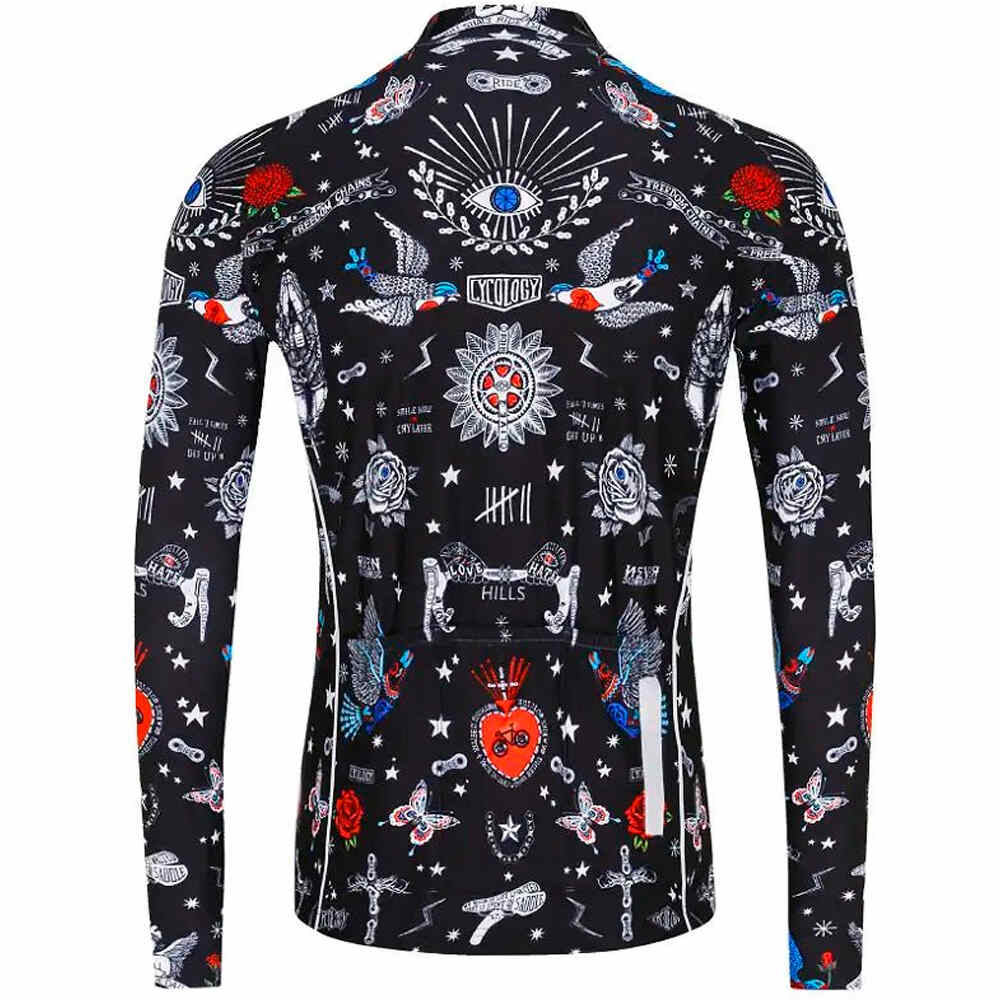Cycology maillot manga larga hombre Tattoo Men's Winter Long Sleeve Jersey vista trasera