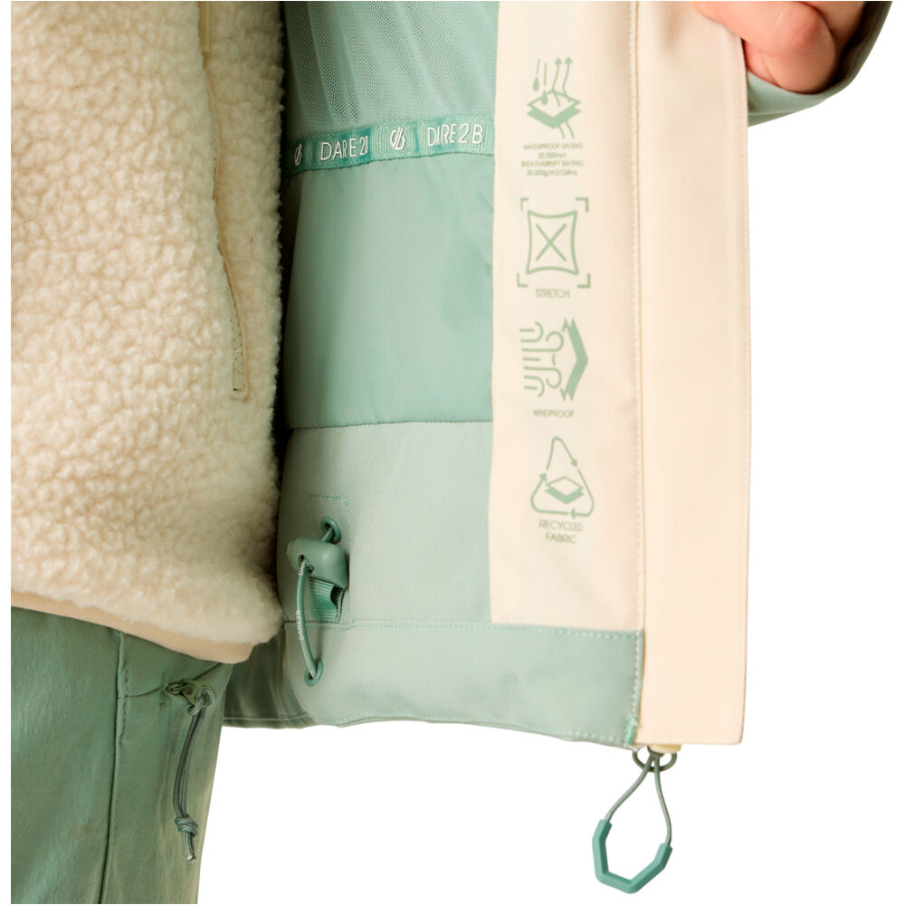 Dare2b chaqueta impermeable mujer DivergingIIJk vista detalle