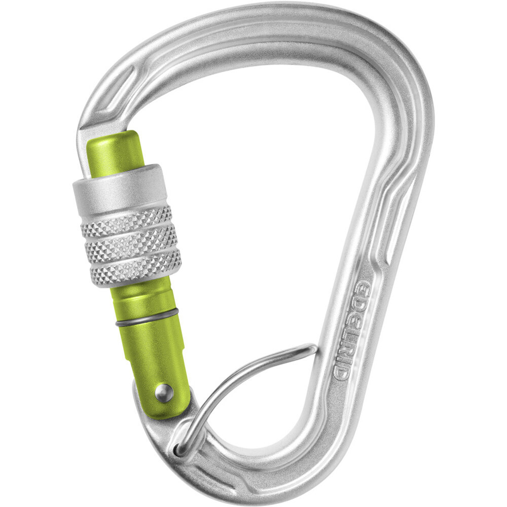 Edelrid mosquetón seguridad HMS STRIKE SCREW FG II Silver mosquetn CE vista frontal