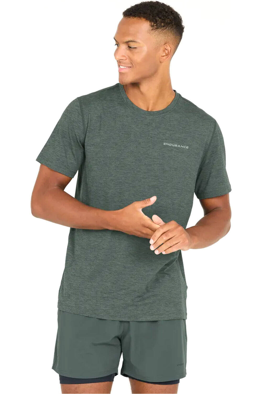 Endurance camiseta técnica manga corta hombre Abdon M Melange S/S Tee vista frontal