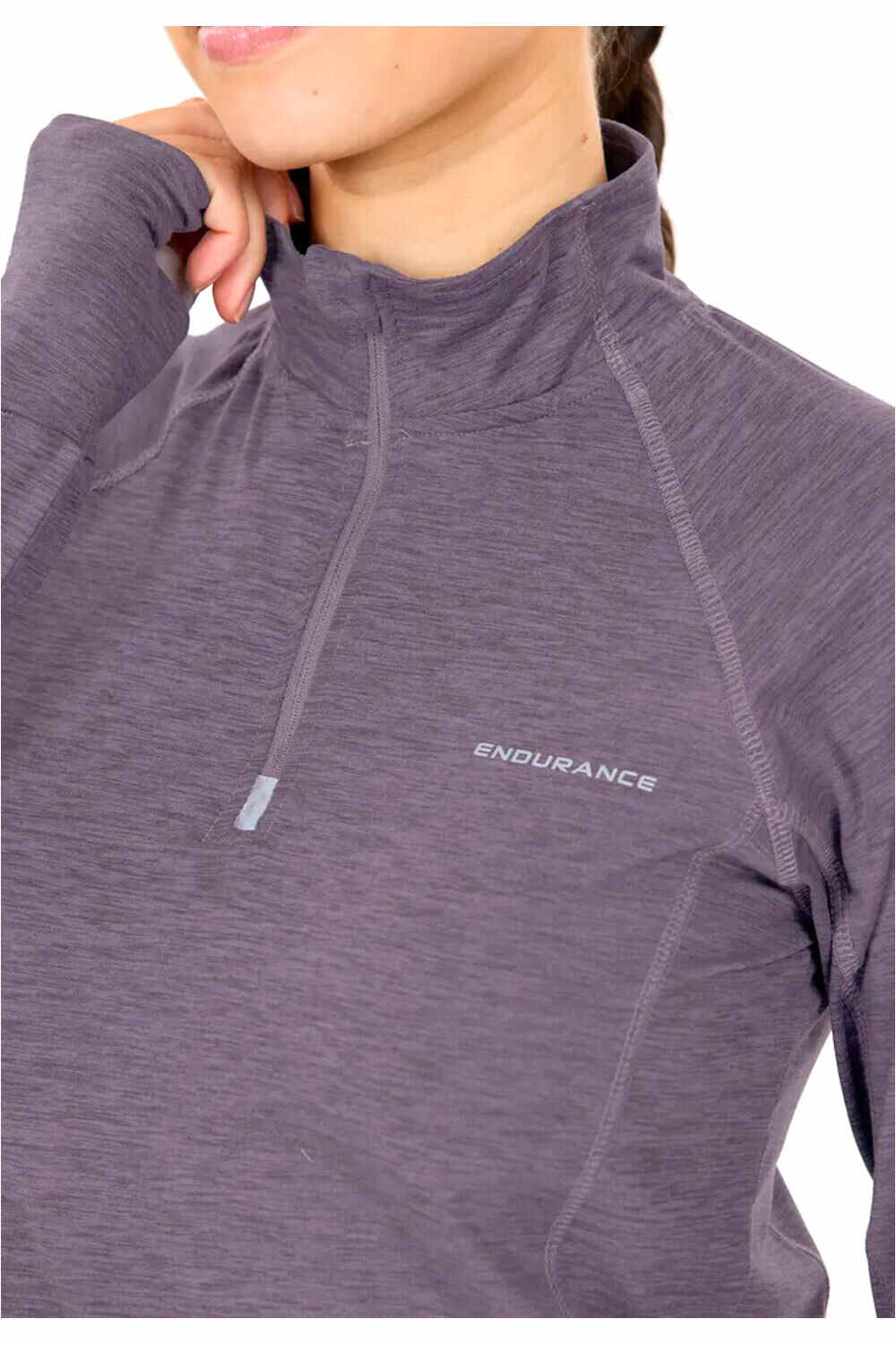 Endurance camiseta técnica manga larga mujer Canna V2.0 W Melange Midlayer vista detalle