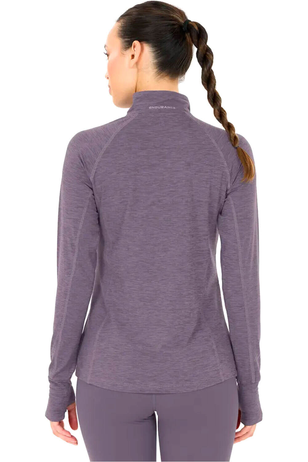 Endurance camiseta técnica manga larga mujer Canna V2.0 W Melange Midlayer vista trasera