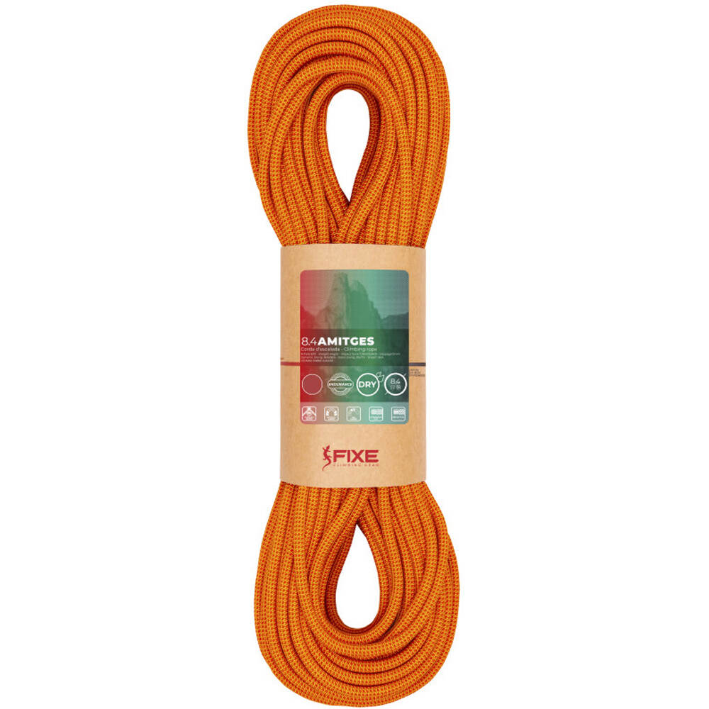 Fixe cuerda escalada 8.4 AMITGES Orange, 60m vista frontal