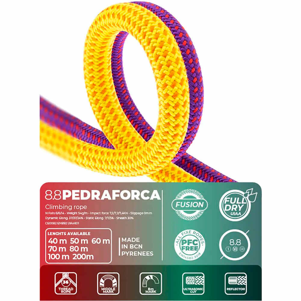 Fixe cuerda escalada 8.8 PEDRAFORCA Violet, 40m 04