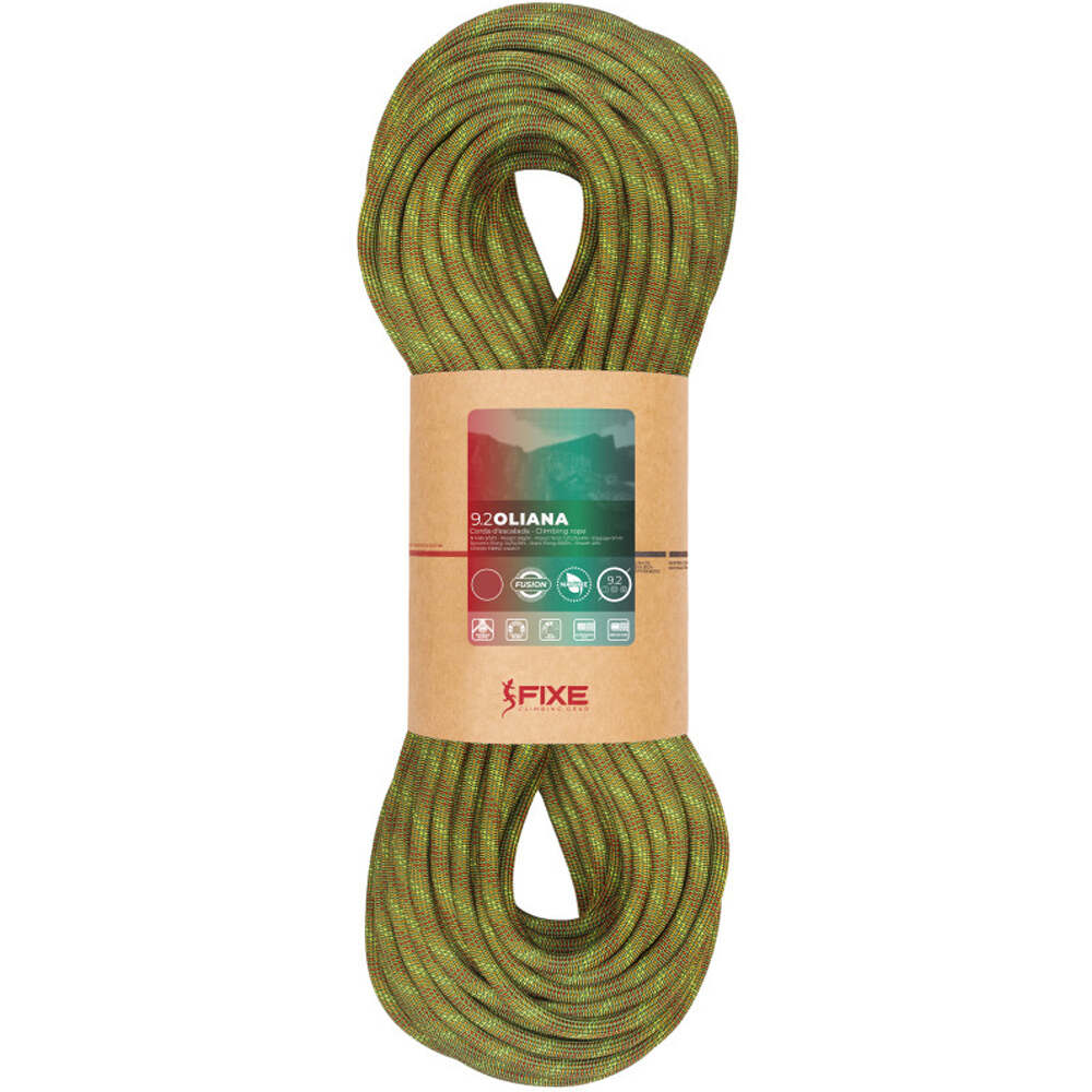 Fixe cuerda escalada 9.2 OLIANA Green, 60m vista frontal