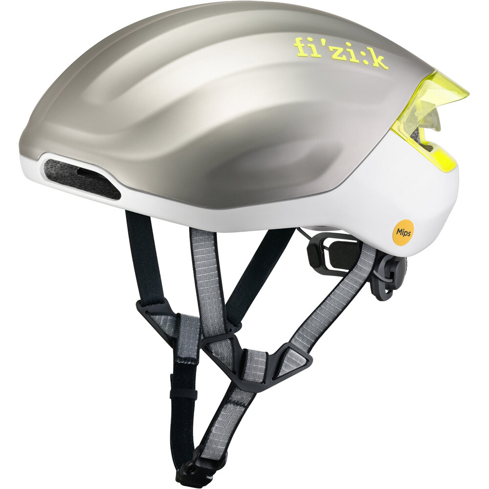 Fizik casco bicicleta KUDO AERO VENTO SILVER/WHITE vista frontal