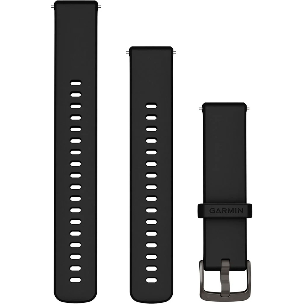 Garmin correas de relojes deportivos Correa de silicona 18 mm Negra vista frontal