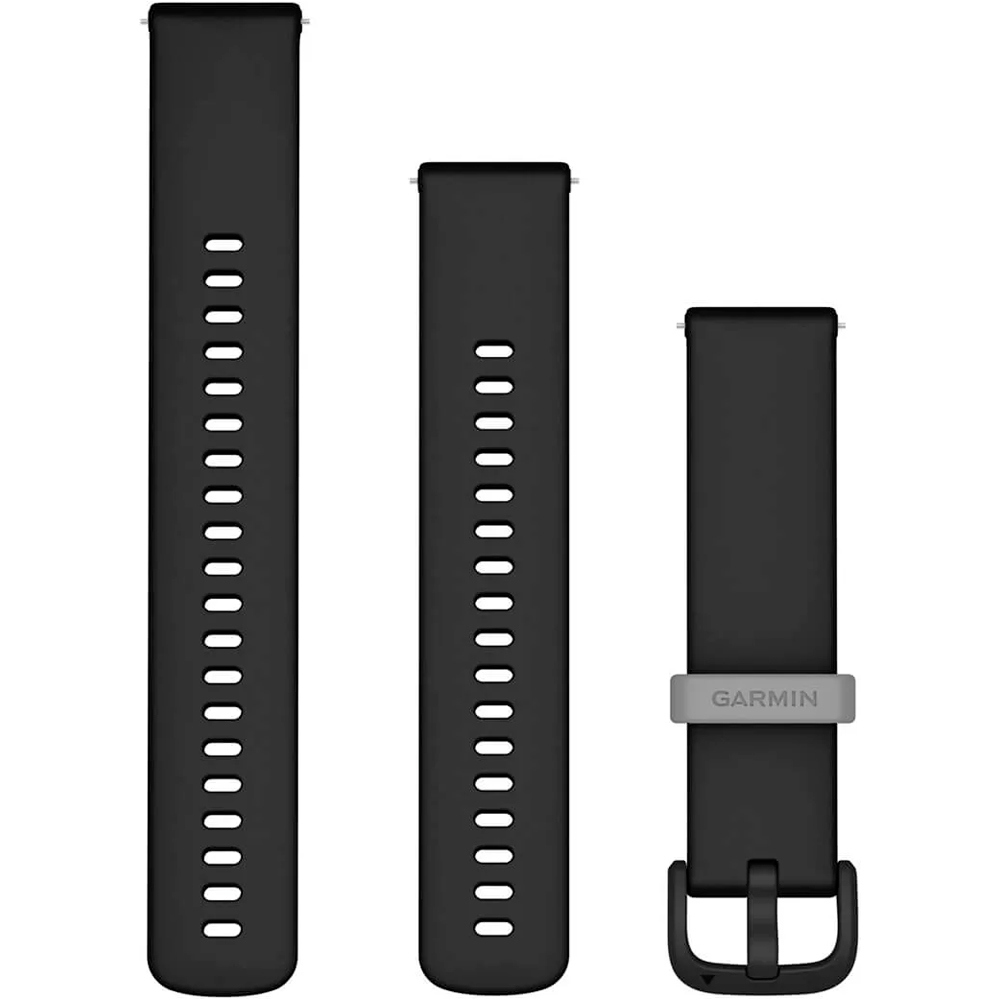 Garmin correas de relojes deportivos Correa de silicona 20 mm negro vista frontal