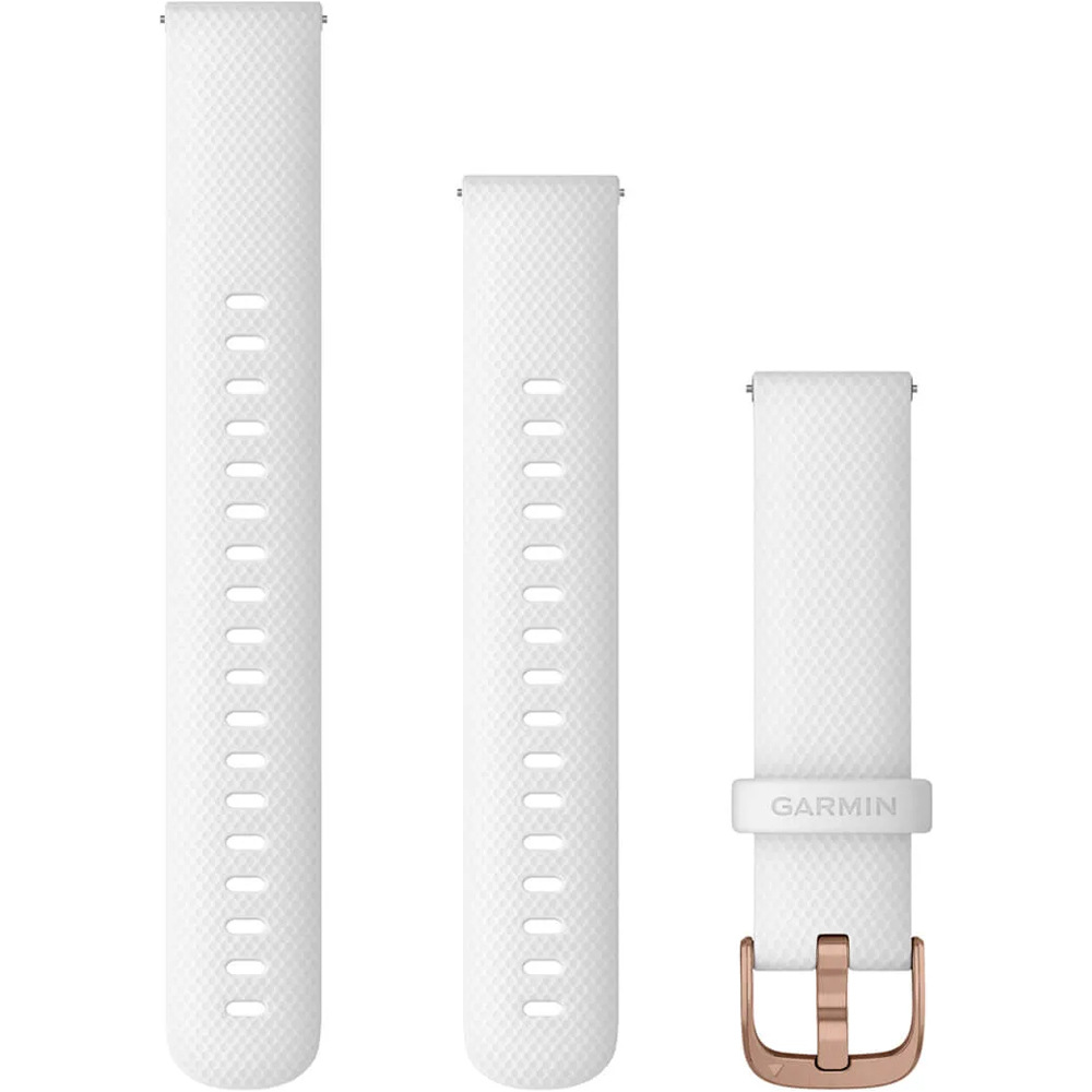Garmin correas de relojes deportivos Correa de silicona blanco / rose gold 18 vista frontal